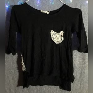 Lace quarter sleeve tee